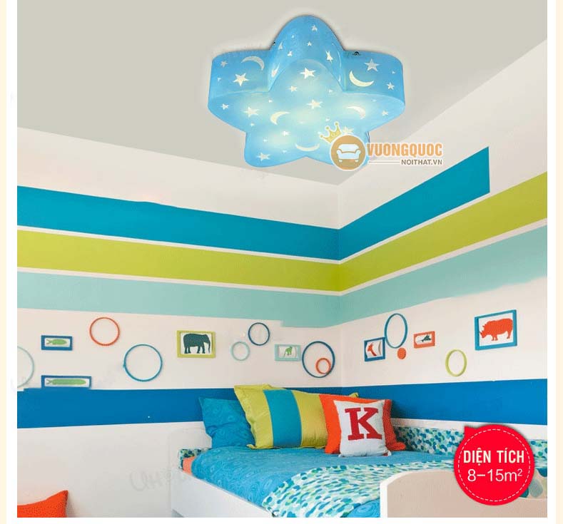 Đèn ốp trần trẻ em ngôi sao xanh uhs101-6